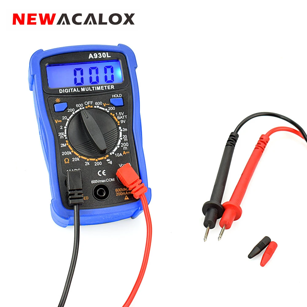 NEWACALOX Electrical Instrument LCD Digital Display Multimeter AC/DC Ammeter Voltmeter Ohm Clamp Meter Tester Tool
