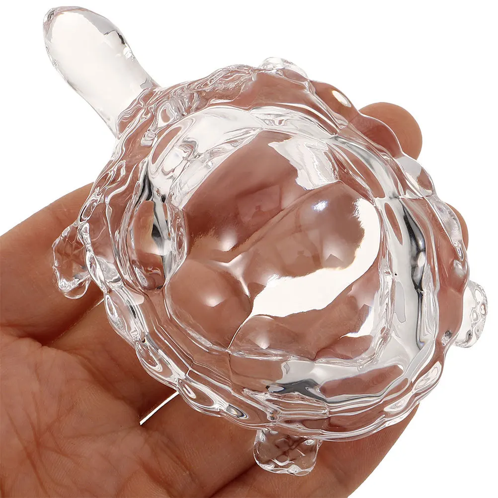 

2Pcs Glass Turtle Ornament Chinese Decor Statue for Prosperity Home Office Desk Decoration Miniature Animal Sculpture