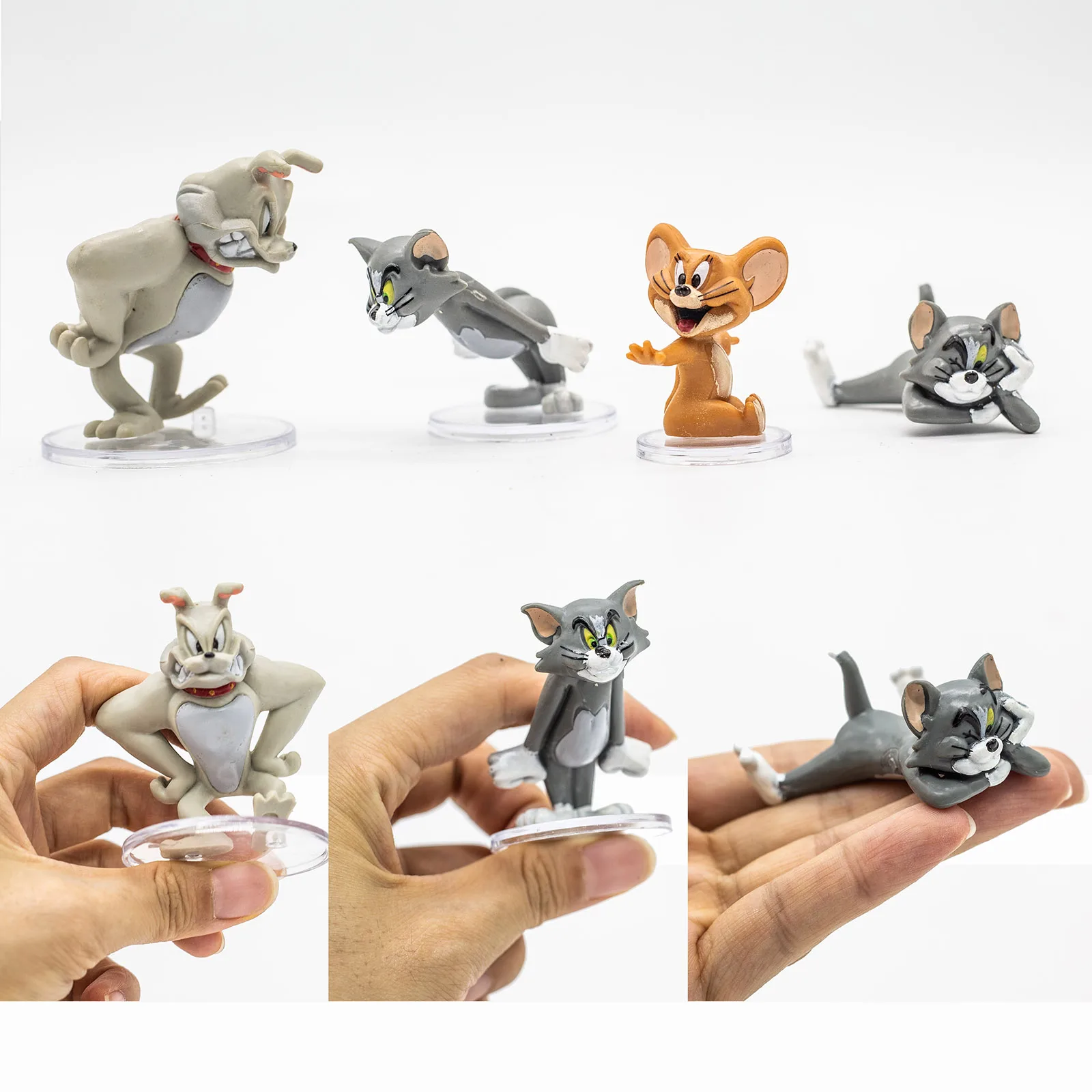 Figurine d'action Anime Mini poupée mignon Spike chien Toms chat Jerry souris drôle dessin animé Figurine Table ornements enfants cadeaux d'anniversaire