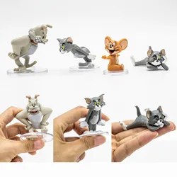 Action Figure Anime Mini Doll Cute Spike Dog Toms Cat Jerry Mouse Funny Cartoon Figurine Table Ornaments Kids Birthday Gifts