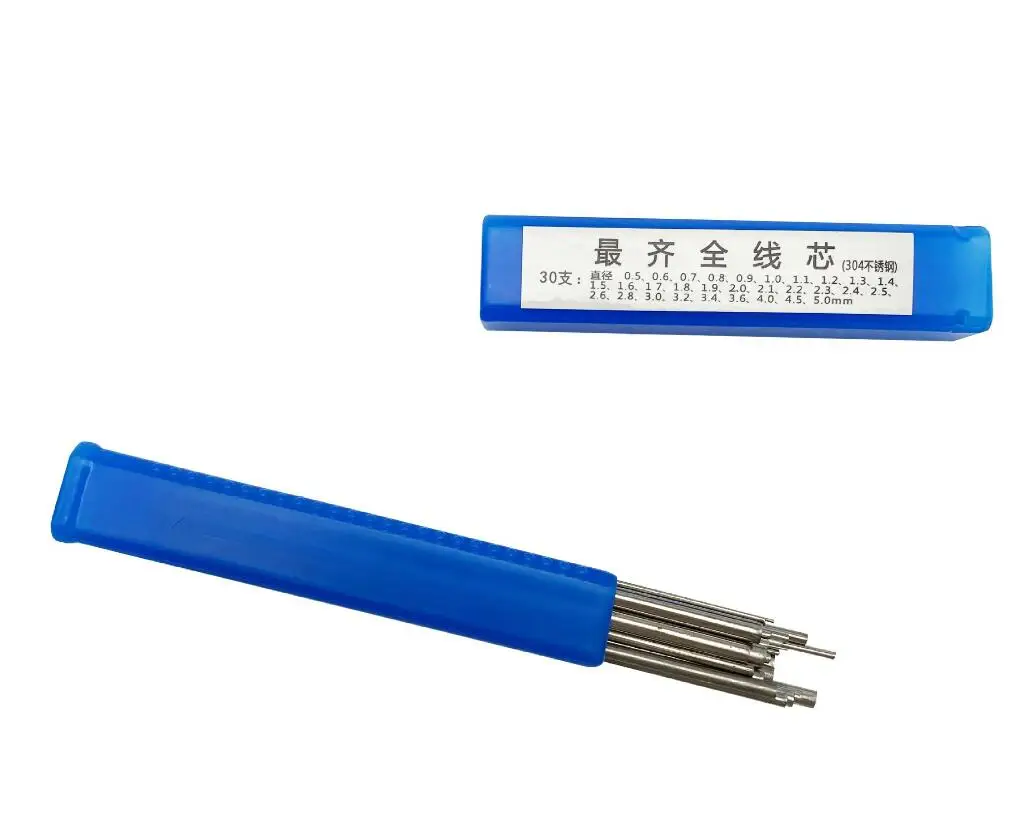 30-Piece Set of Solid Wire Core Stick Roll Mandrel Jewelry-Making Tools, Gold, Stainless Steel, Hollow Coil Forming Rods 10cm