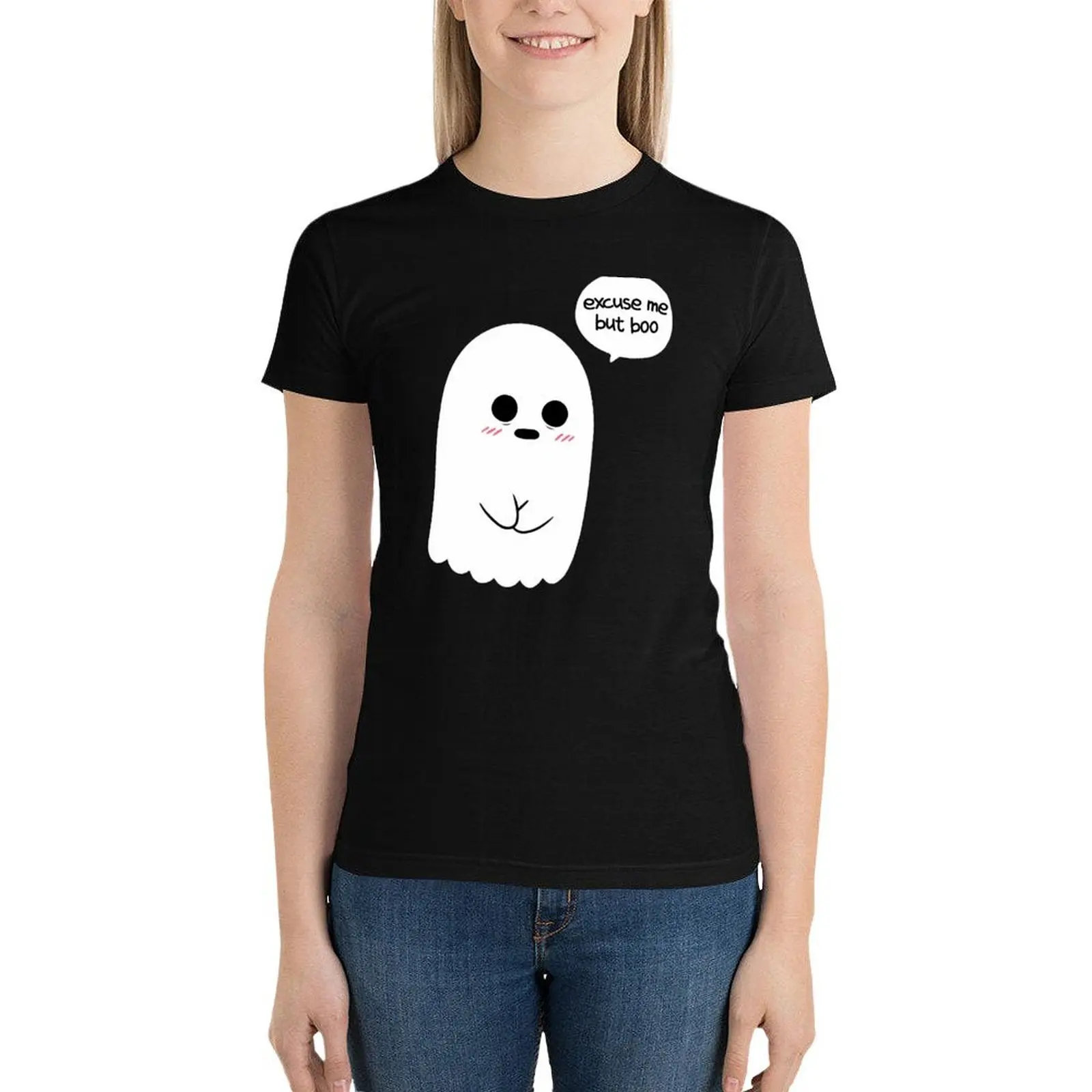 

Ghost : Excuse me but boo T-Shirt tees funny aesthetic clothes cute clothes t-shirt dress for Women plus size