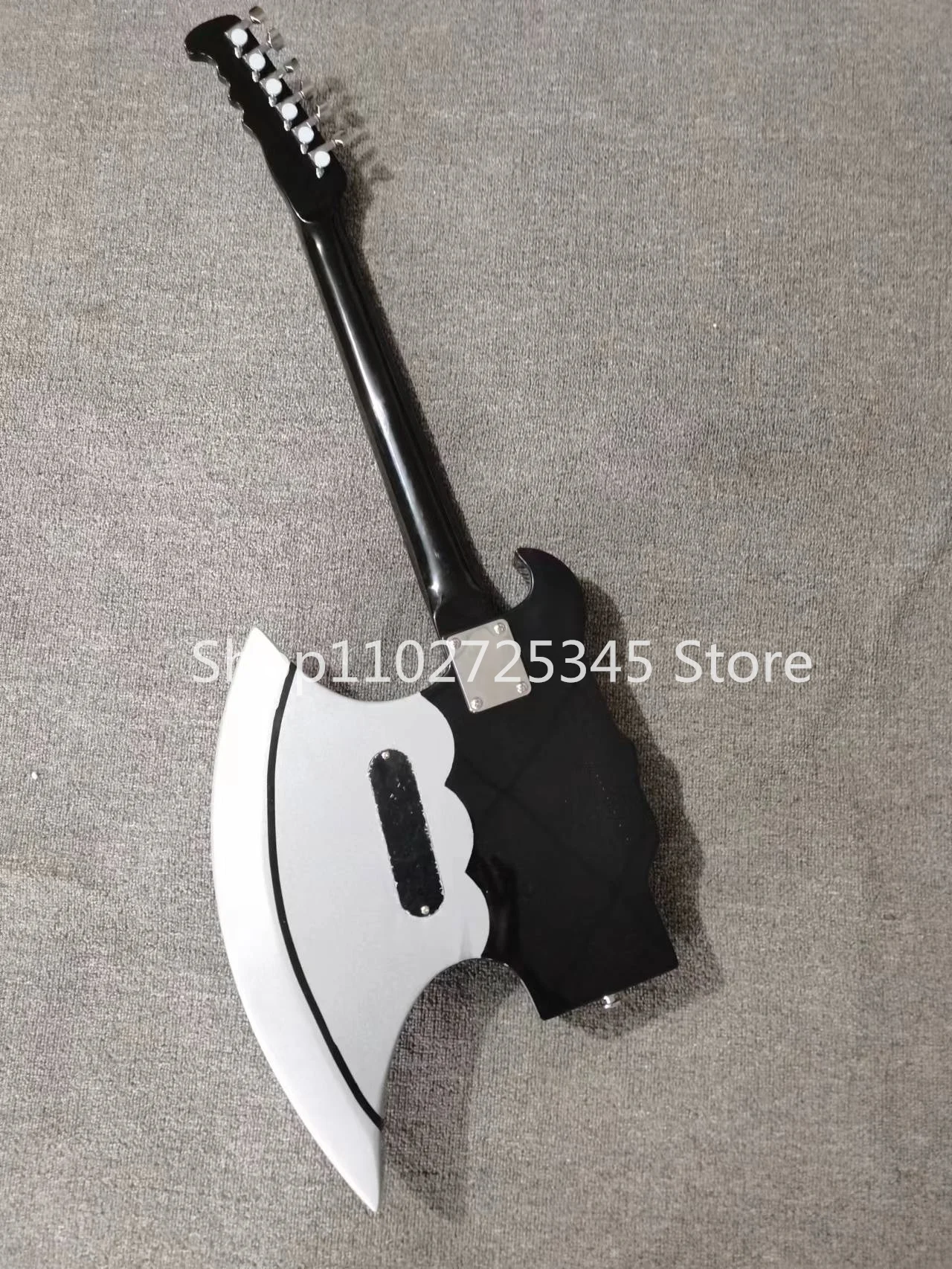 6-string axe electric guitar, rosewood fingerboard, silver accessories, seller to bear shipping costs