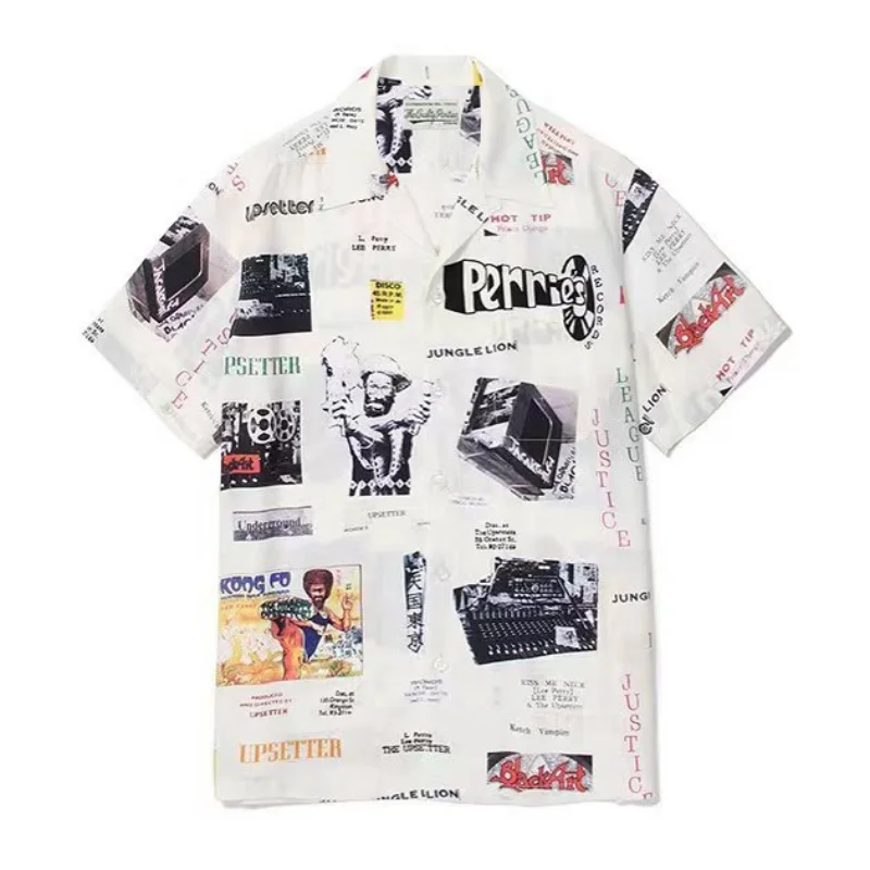 

AI Spring/Summer Style Men Women WACKO MARIA Digital Print Tenkoku Tokyo Pattern Hawaii Short Sleeve Shirt