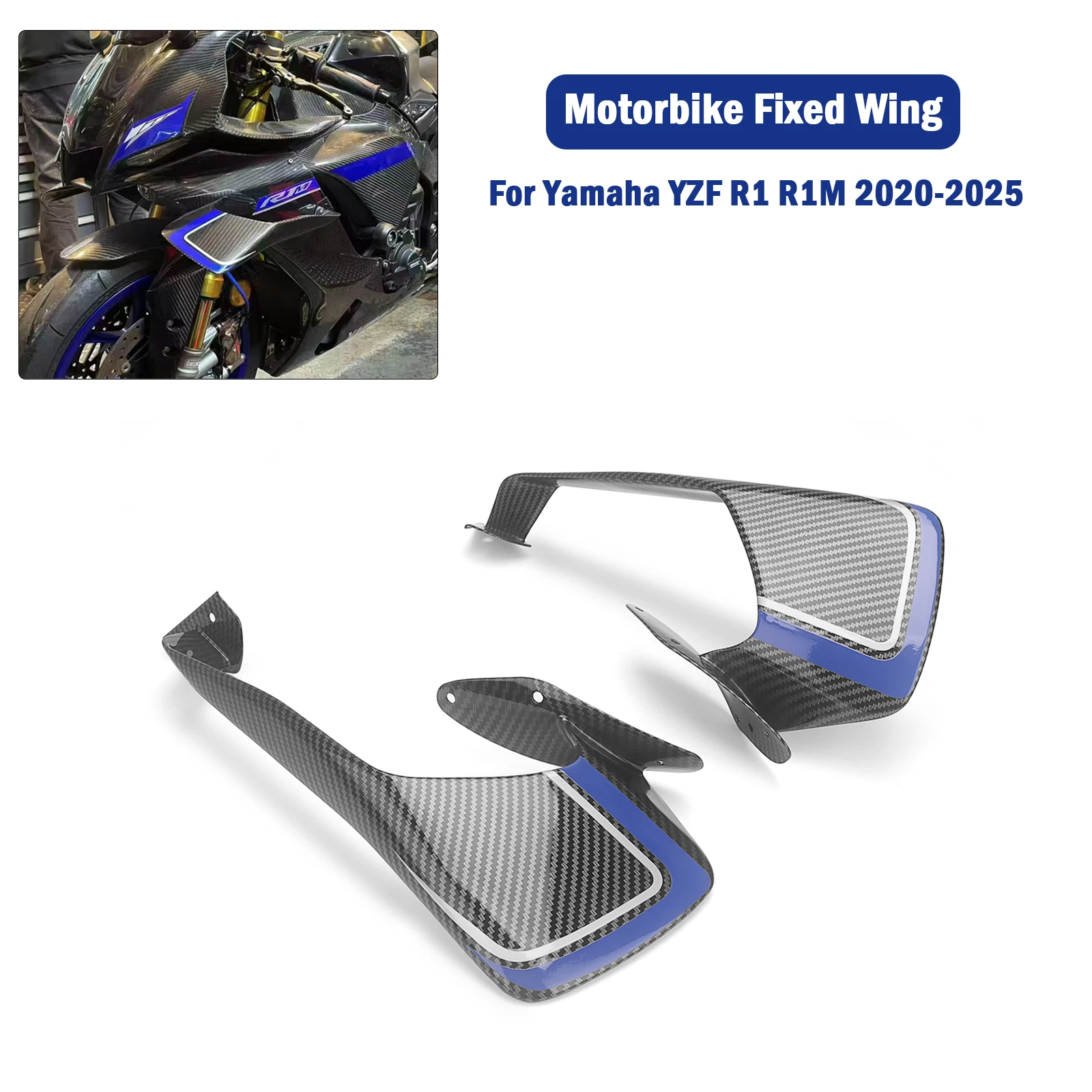 New For Yamaha R1 R1M 2020 2021 2022 2023 2024 Motorcycle Spoiler Wing Fixed Wing Aerodynamic Winglet Accessorie 2025