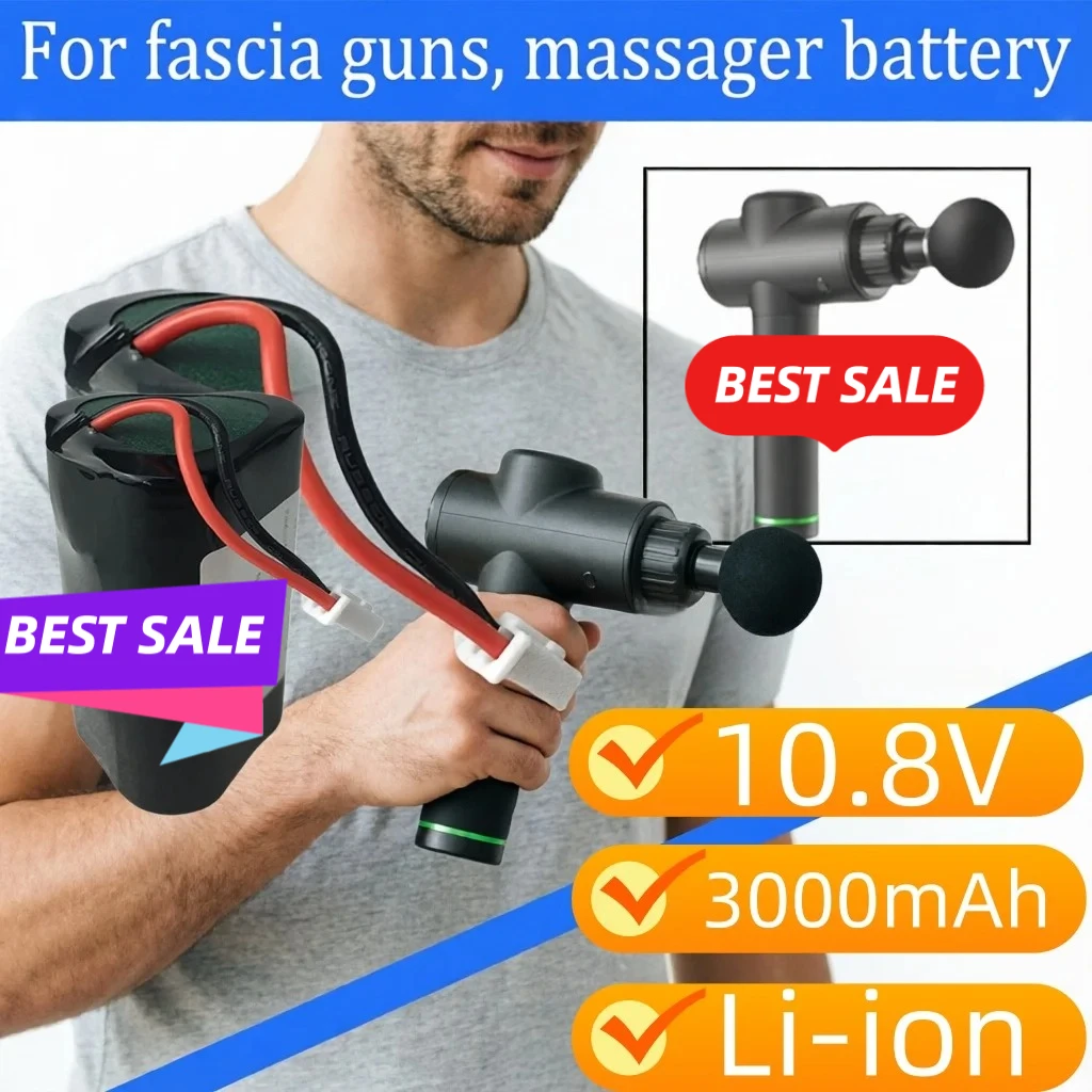 

2026 New 10.8V 3000mAh Lithium Battery Pack Rechargeable for Fascia Guns, Massager Special Tool Batteries