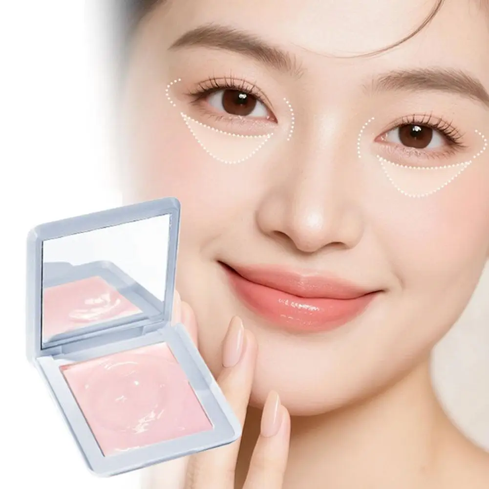 Creamy Pink Face Highlighter Blush With Powder Puff Natural Brightening Glow Concealer Cream Ruddy Complexion Highlighter Makeup