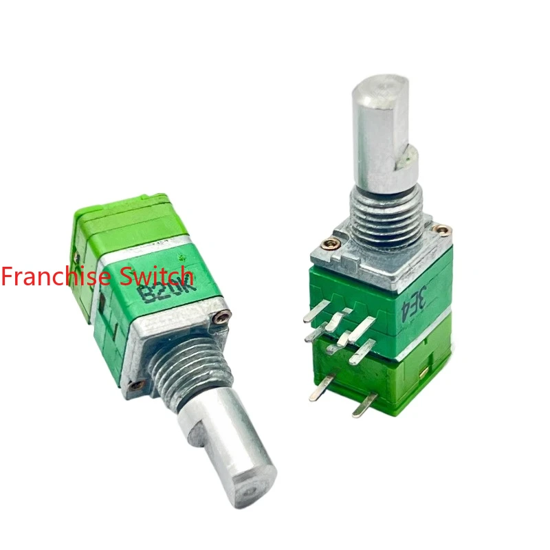 10PCS Precision Duplex Potentiometer With Press Switch B20K Crystal Third Generation Shaft Length 15mm