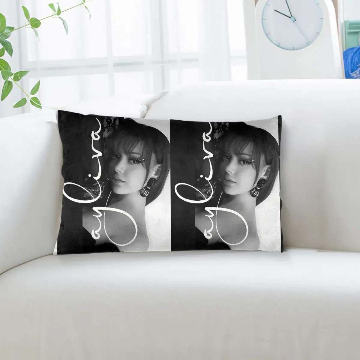A-Ayliva Cool Singer Handwritten Signature Poster Rectangle Pillowcase Cushion Cover Decor Bedroom Bed Home Comfort Throw Pillow