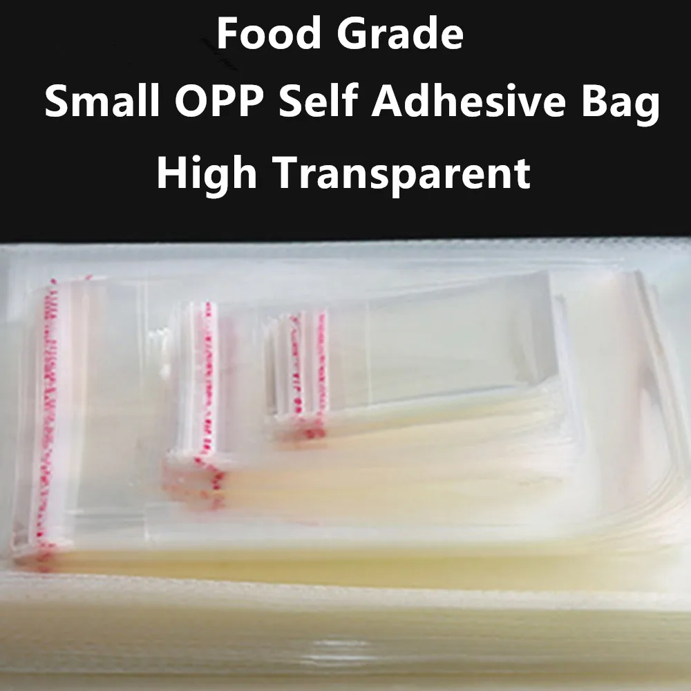 500Pcs High Transparent Small Self Adhesive Seal OPP Bags,All Clear Plastic Gift Jewelry Packaging Self-sealing Candy Poly Pouch