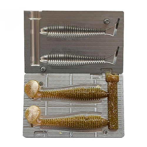 Artifical Steel Iron Aluminum Worms Fishing Lure Soft Mold For Soft Lure