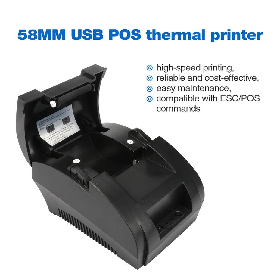 58mm Black Thermal Receipt Printer, USB Interface POS Bill POS Thermal Printer NT-5890K
