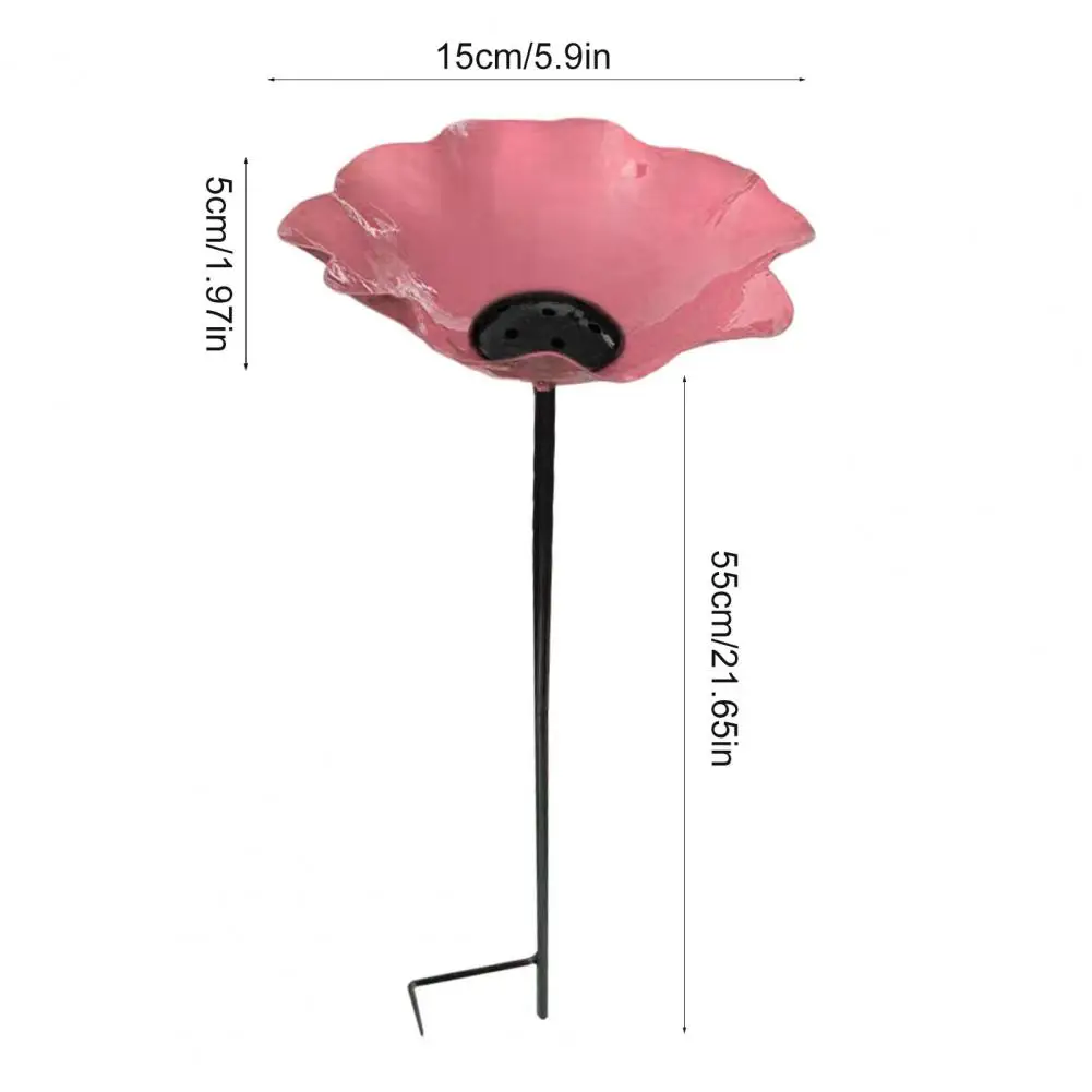 Garden Metal Flower Stake Decorative Bird Bath Ground Insert Bee Watering Station for Backyard Pollinators Butterfly Wild Birds view 6