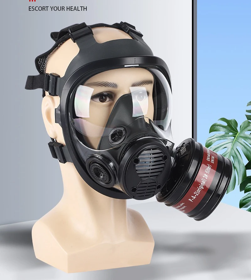 Ghost Face Type 87 Chemical Protection Full-Face Mask Rubber Headband Firefighting Smoke and Gas Mask
