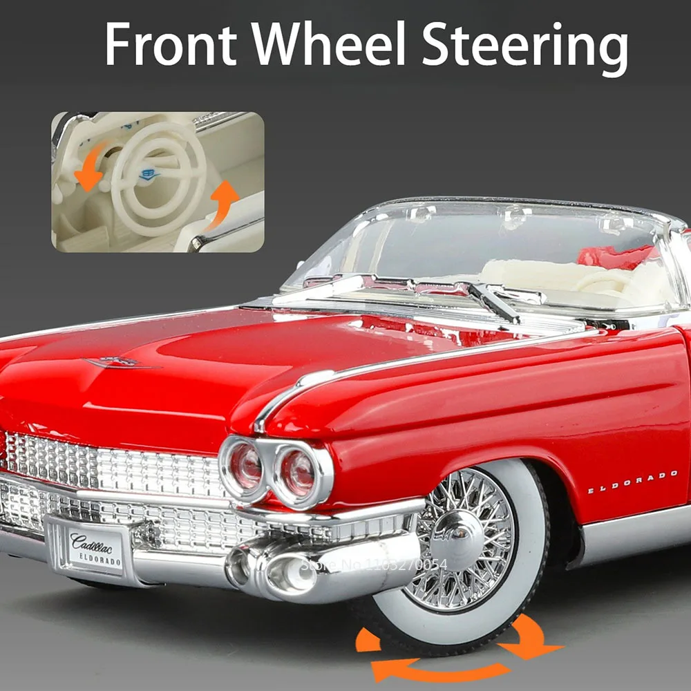 1:24 Eldorado 1959 chargeur 1970 jouets miniatures alliage moulé sous pression modèles voiture son lumière tirer vers les portes ouvertes véhicules loisirs pour enfants