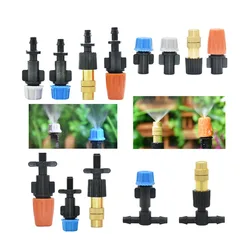 1/4 Inch Nozzle Dripper Watering Sprayer Misting Sprinkler With Hose Tee Barb thread Connector For Garden Atomizing System