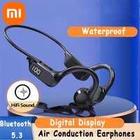 Xiaomi Air Conduction Bluetooth Earphones 5.3 Plug Memory Card Digital Display Waterproof With Mic Hanging Ear Sports Earphones