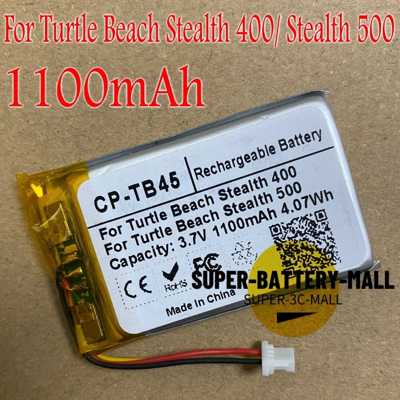 

Аккумулятор 1100 мАч для игровой гарнитуры Turtle Beach Stealth400 Stealth500 FT 603048 P