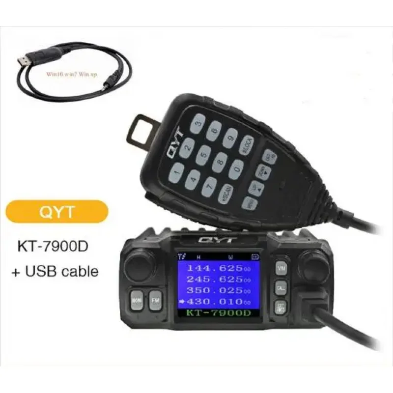 Long Range Quad Band 25w Color Screen Ham Radio Communication Qyt Kt7900d Mini Mobile Transceiver Restaurant Walkie Talkie