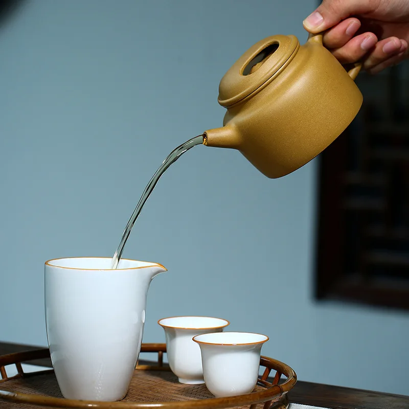 Golden section clay cow lid pot  purple sand teapot Yixing handmade teapot kettle tea pot  Drinkware For Green Tea - view 5