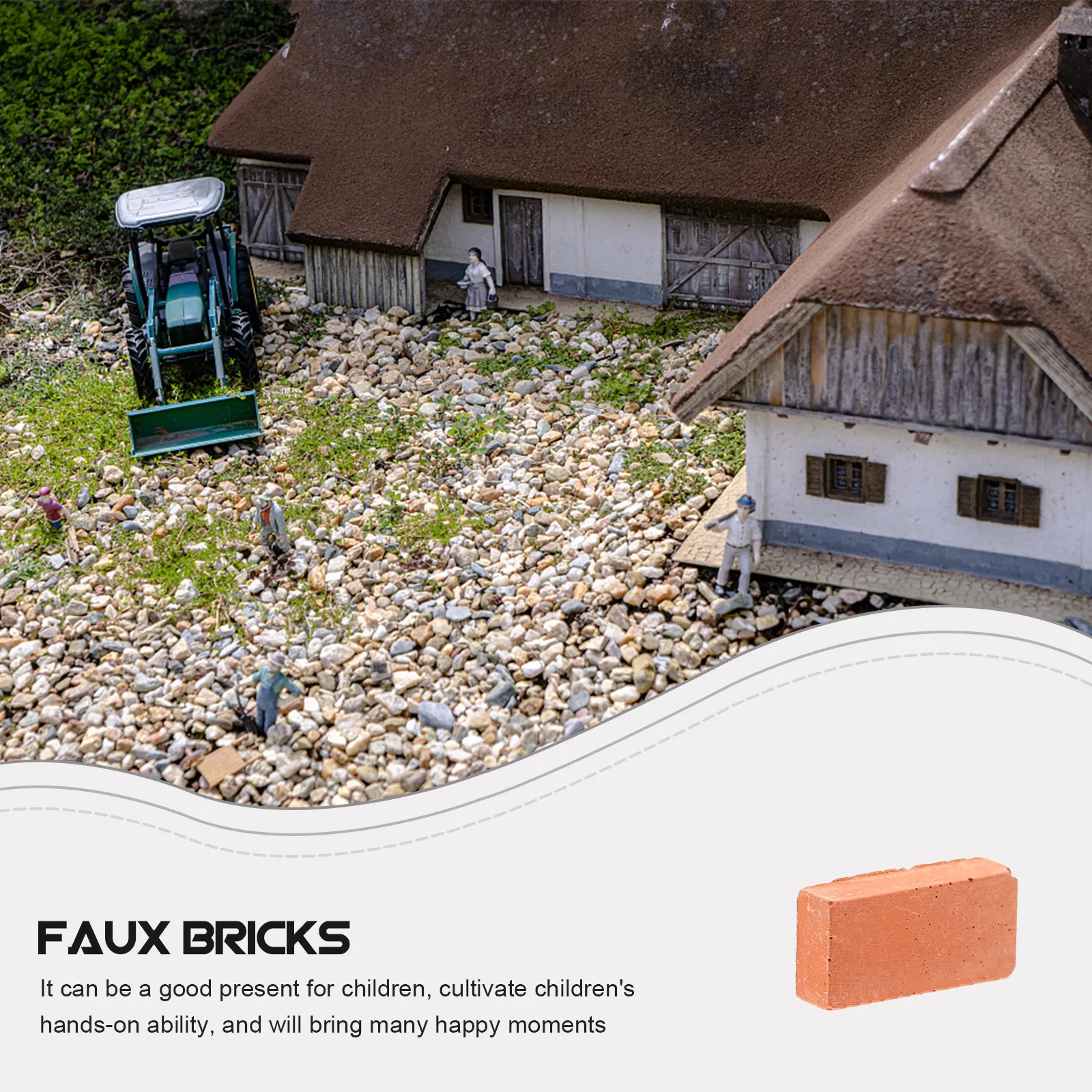 

200 шт. миниатюрных прямоугольных кирпичиков, прочные имитации кирпичной кладки для DIY-проектов, микроландшафтного дизайна, школьных проектов и домашнего декора