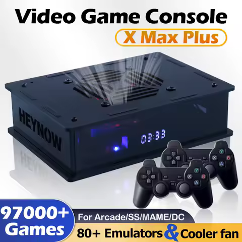 Video Game Console X MAX Plus S905X4 Android 11 Emuelec4.6 Dual System For SS/PSP/PS1/DC 97000+ Games 80+ Emulators Retro Games
