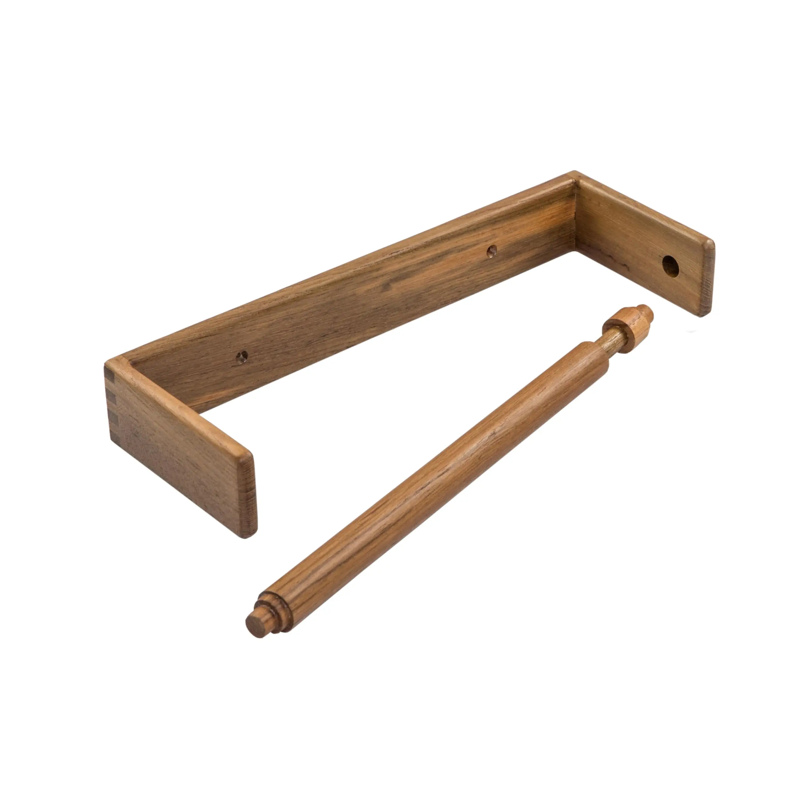 

Wall Mounted Teak Paper Towel Holder For Standard Or Jumbo Roll
