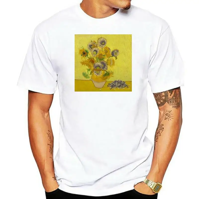 Sunflower Van Gogh Print Tshirt Harajuku Aesthetic Clothes Women Short Sleeve Tee Art Top Vintage Japanese Style Streetwear