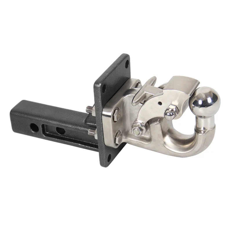 

Stainless Steel Tow Hook and Heavy Duty Steel Adjust Trailer Hitch 50x50mm Connector Kit Off-road Refit Parts Car Accessories