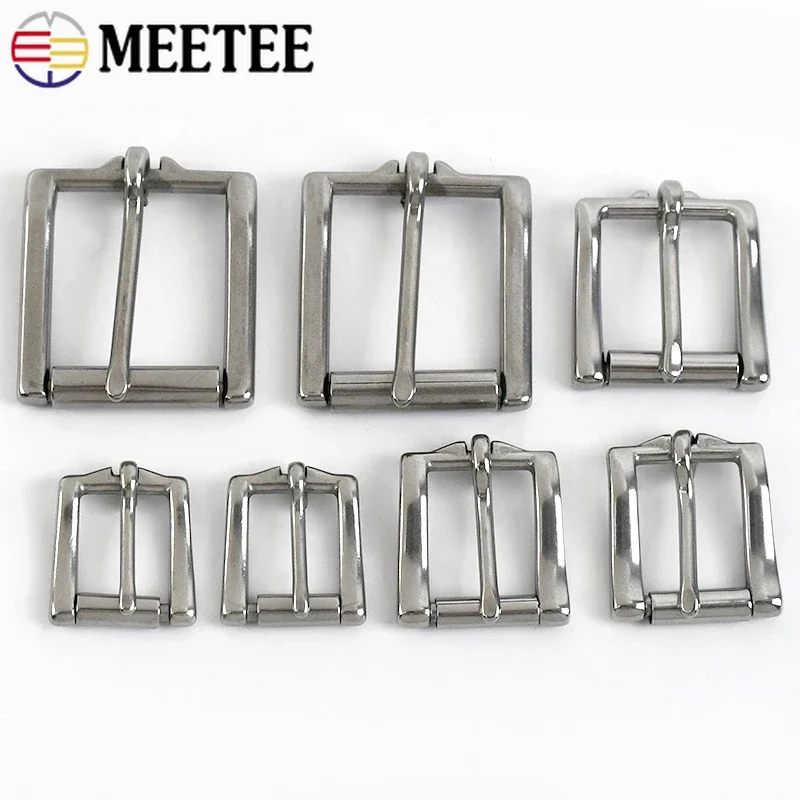 Meetee 1Pc/2Pcs 17/20/26/34/38mm Stainless Steel Belt Buckle Head Bag Strap Adjust Roller Clasp Luggage Pin Buckles Hardware