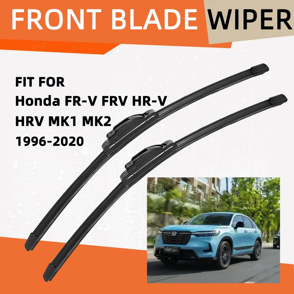 

Double Rubber Car Wiper for Honda FR-V FRV HR-V HRV MK1 MK2 Front Blade Brushes Automobiles PartsAccessorie Windscreen Wiper