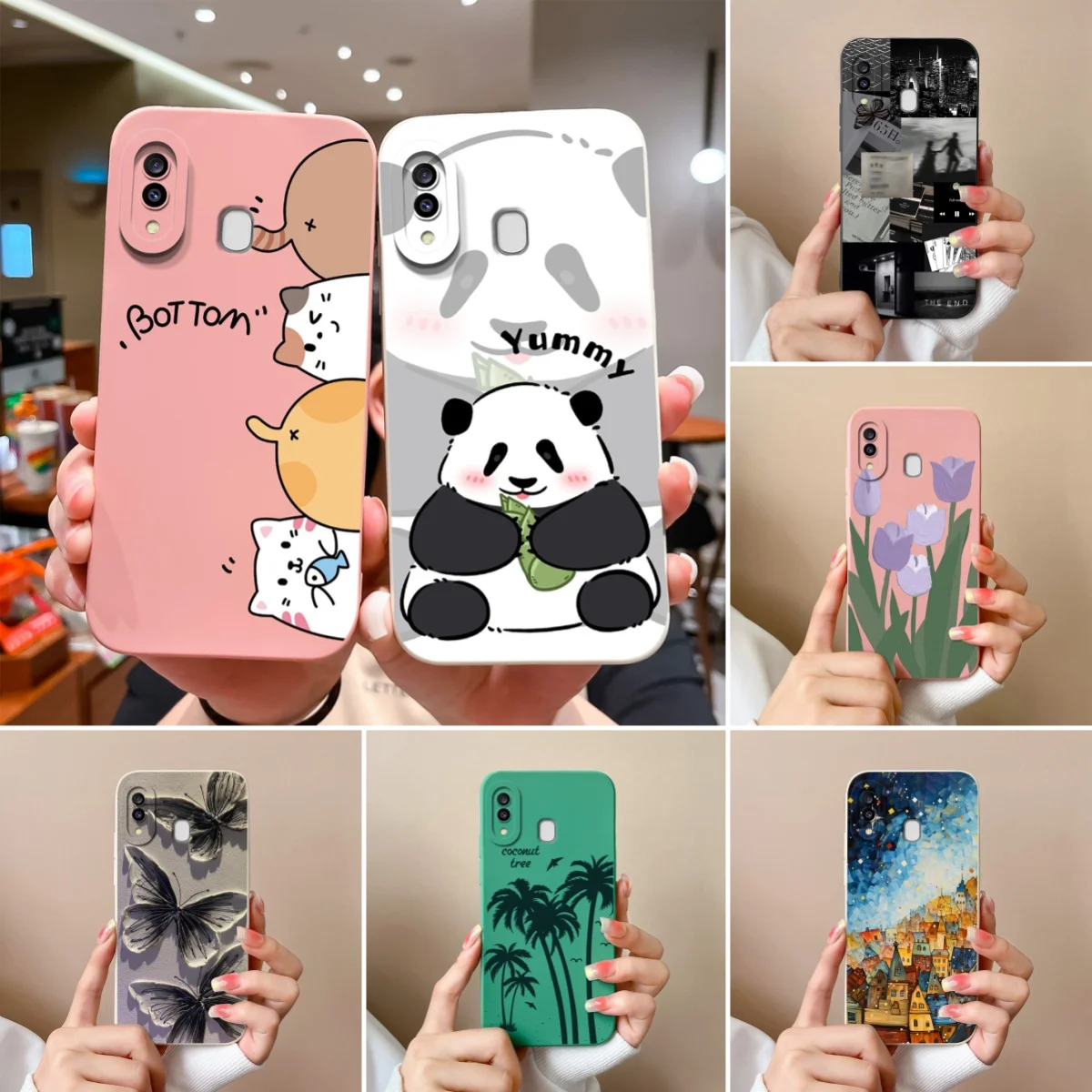 For Samsung Galaxy A30 A30S Case Cartoon Full Protection Bumper Soft Liquid Silicone Phone Back Cover For Samsung A 30 Carcasa