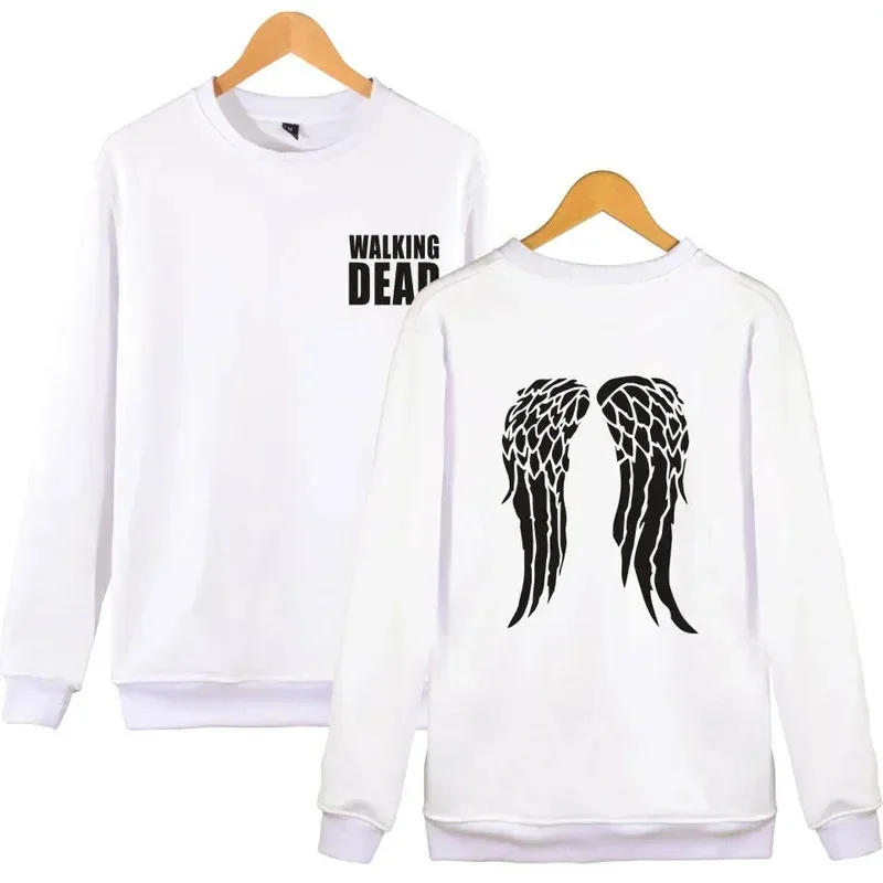 المشي الميت زومبي داريل ديكسون أجنحة المتضخم هوديي النساء الرجال س الرقبة طويلة الأكمام Crewneck البلوز ملابس رياضية غير رسمية