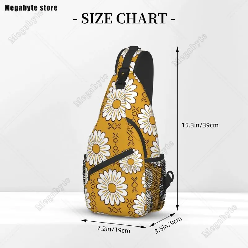Sunflower Flower Sling Bags for Travel Hiking Hippie Pop Art Floral Pattern Chest Crossbody Backpack Shoulder Daypack