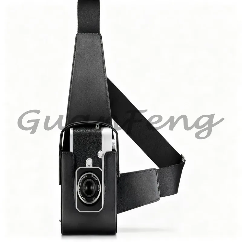 Quick Release Camera Leather Case, Portable Camera Protective Cover, Leather Slanted Crossbody Camera Bag