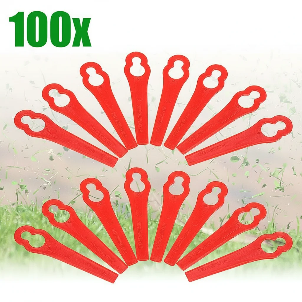 100pcs Strimmer Blades Plastic Grass Cutting Blade Durable Grass Trimming Machine Blade for Cordless Grass Trimmer