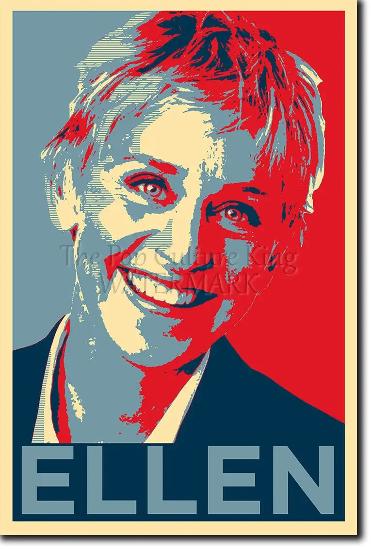 ELLEN DEGENERES OBAMA HOPE PARODY SHOW Wall Sticker Silk Poster Art Light Canvas Home Decoration