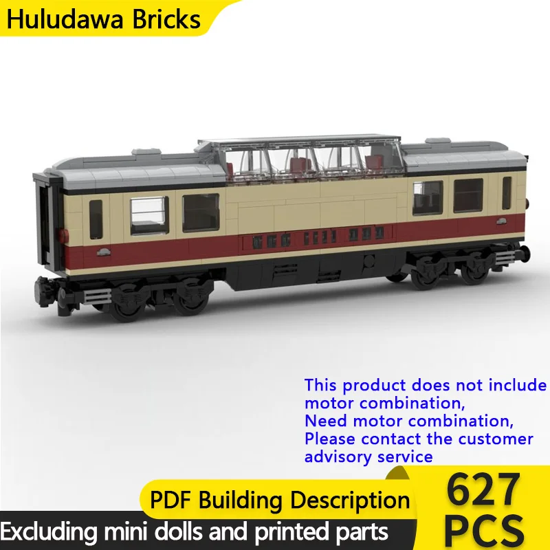 

City Car Model MOC Building Bricks Luxury Train Panoramic Wagon Modular Technology Gifts Holiday Assemble Children Toys Suit