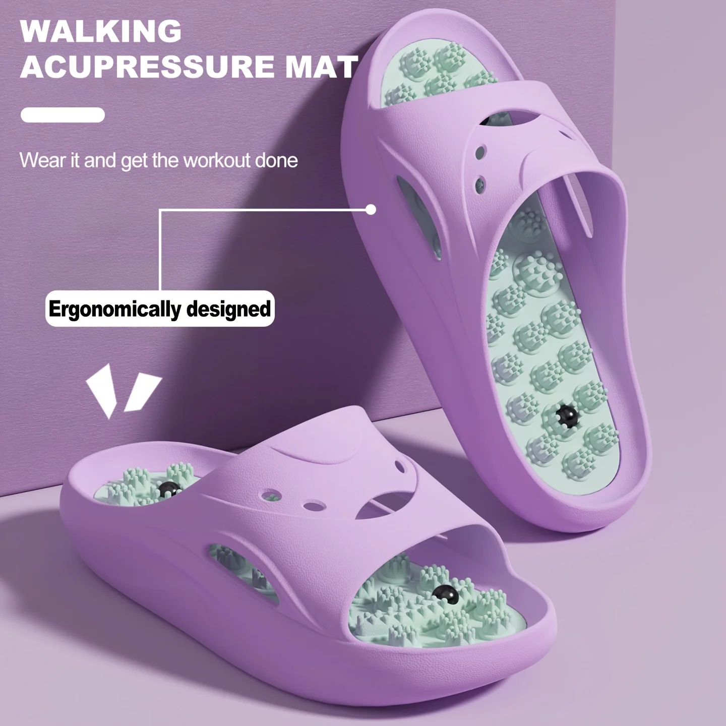 Women Men EVA Massage Slippers Thick Sole Bathroom Slides Non Slip Shower Sandals Soft Cushion Home Indoor Outdoor Beach Shoes view 3
