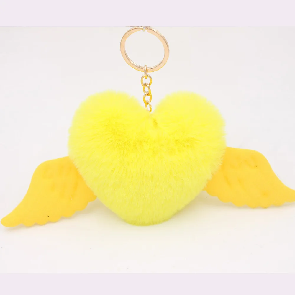 60pcs/lot Wholesale Heart Love Angel Wings Pendant Keychain Backpack Schoolbag Women,Deposit First to Get Discount much,