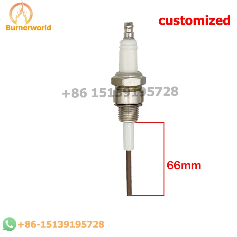 Maxon-Quemador de electrodo de cerámica, caldera industrial, bujía, encendido, quemador, encendedor, ZE14-12-A1, l66 mm, L100 mm