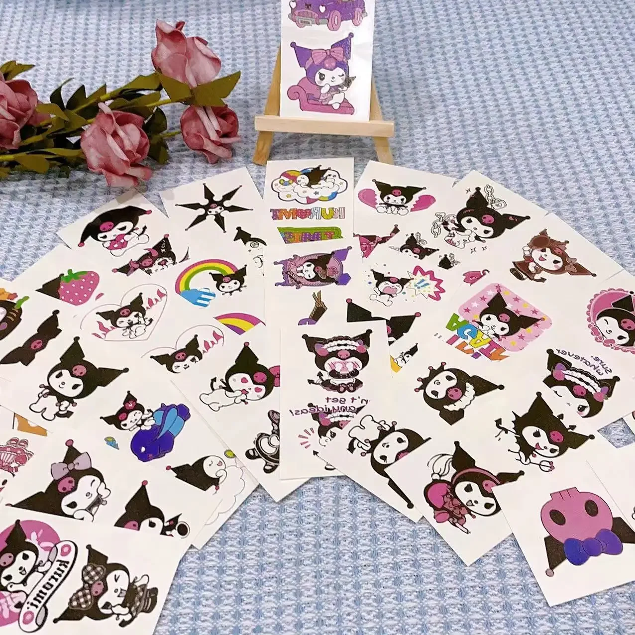 Sanrio Cartoon Characters Kuromi Hello Kitty Children Temporary Tattoos Cute Waterproof and Durable Color Tattoo Sticker Gifts