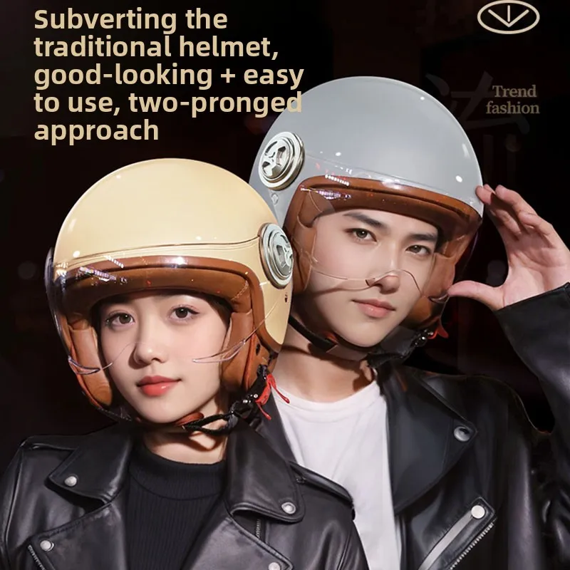 

Мотоцикл Карт Скутер Мотор Фургон Мотоцикл Винтаж Шлемы Четыре сезона Гоночные полушлемы Прозрачное длинное зеркало