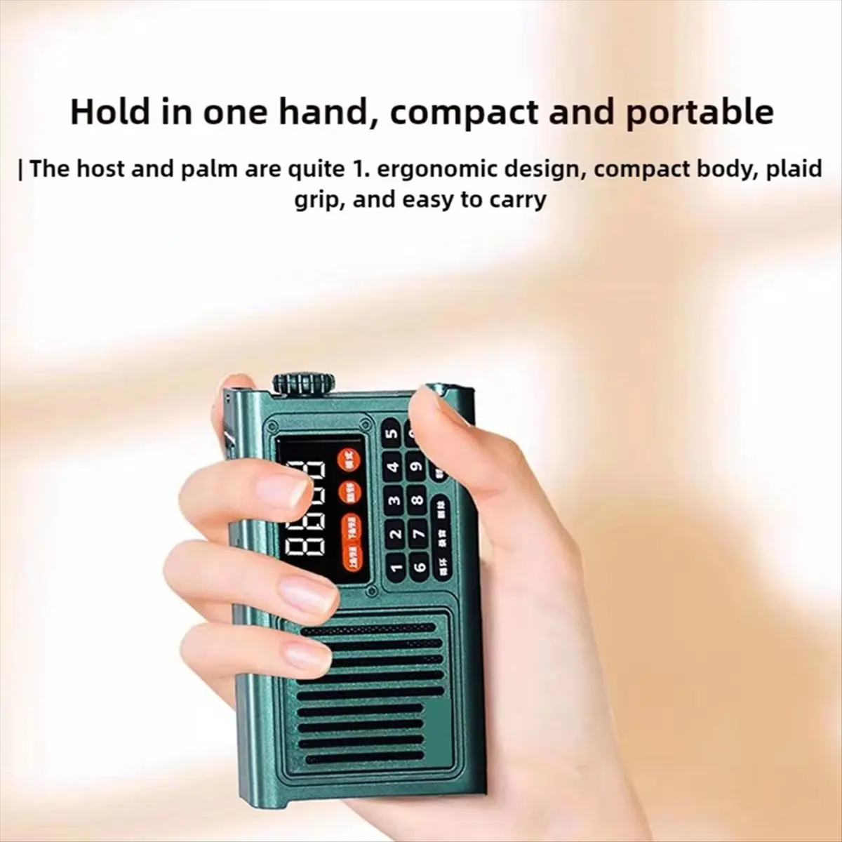 【~ New Y24A】Radio Portable Emergency Recargable Ham Bluetooth Sound Box AM FM Radio Vintage Ham Speaker Mp3 Player Green