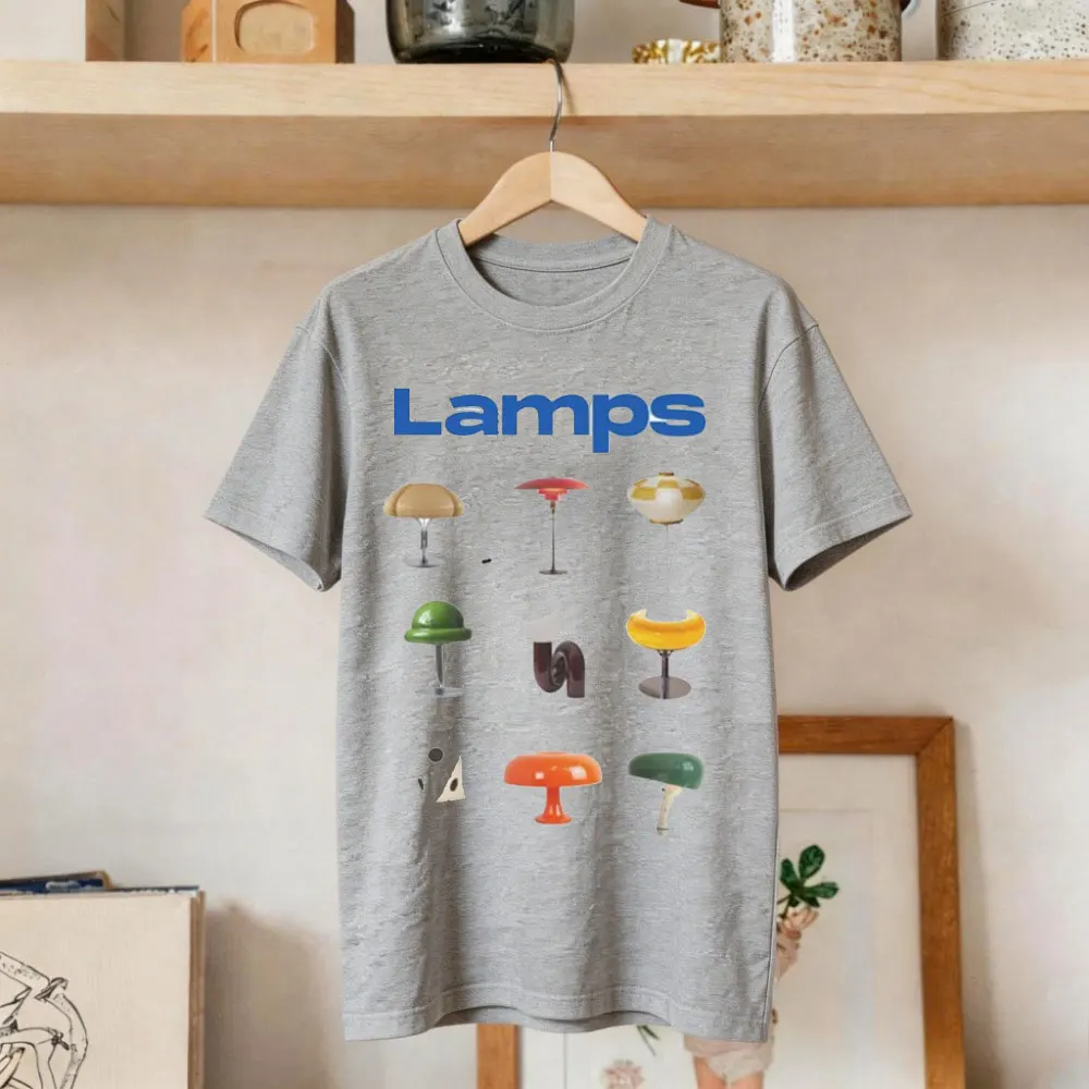 Vintage 90s Mid Century Modern Lamps Shirt Aesthetic Lamps Ecclectic Tshirt Trendy Streetwear Graphic Tees 90s Indie Graphic