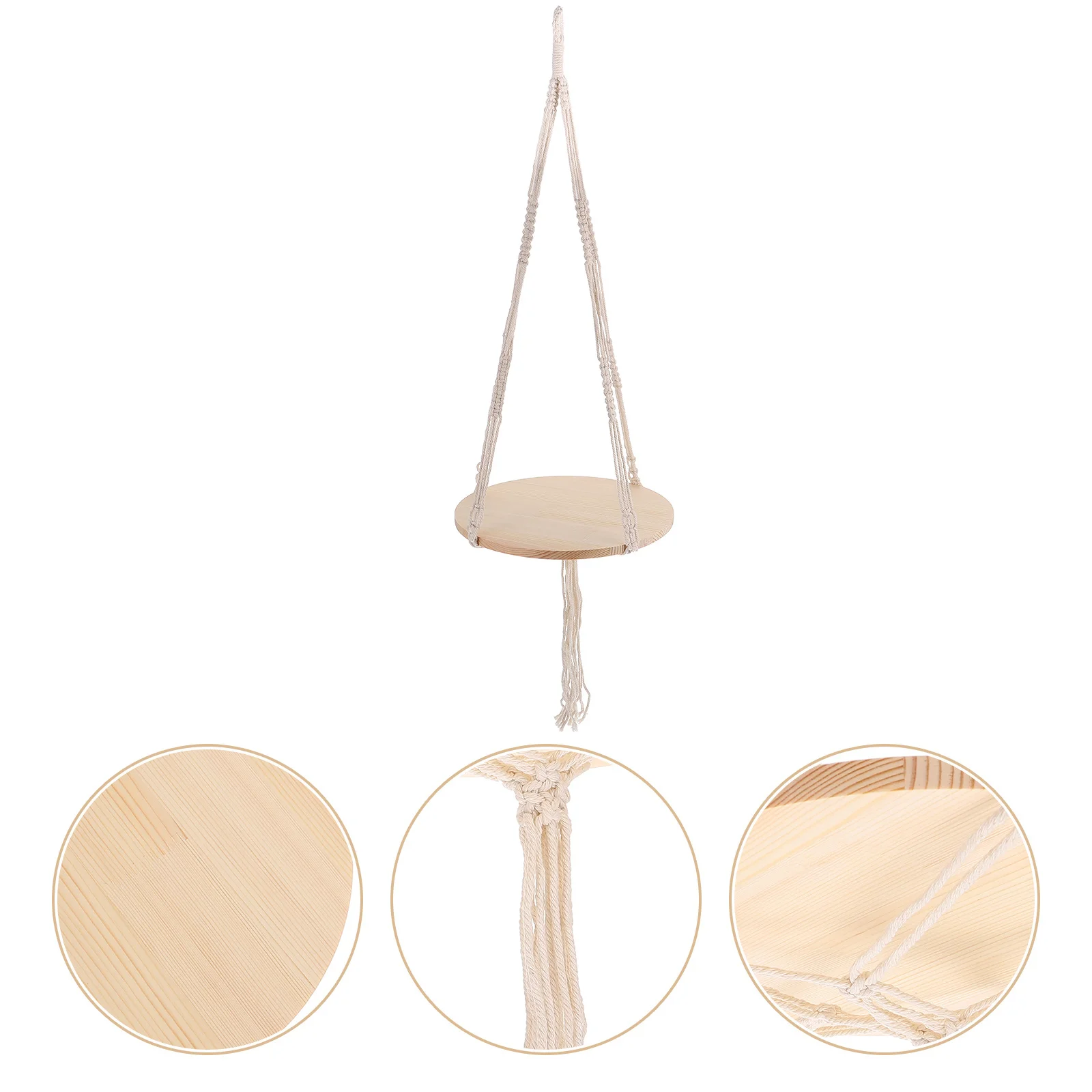 

Wooden Ring Woven Hanging Basket Natural Material Flower Pot Holder Indoor Outdoor Balcony Plant Hanger