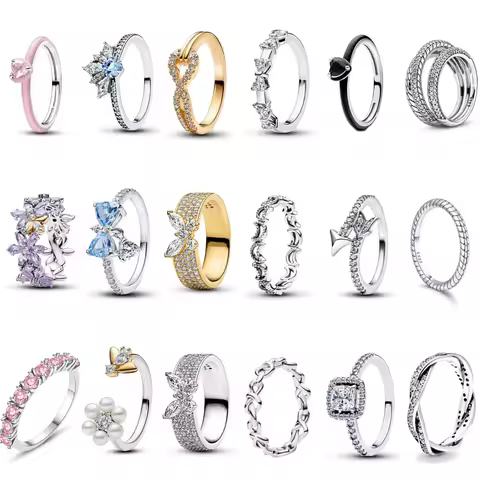 Fashion 925 silver charming Spring Purple Flower ring size 6 7 8 9 women's original wedding crystal luxury accessory S925 logo