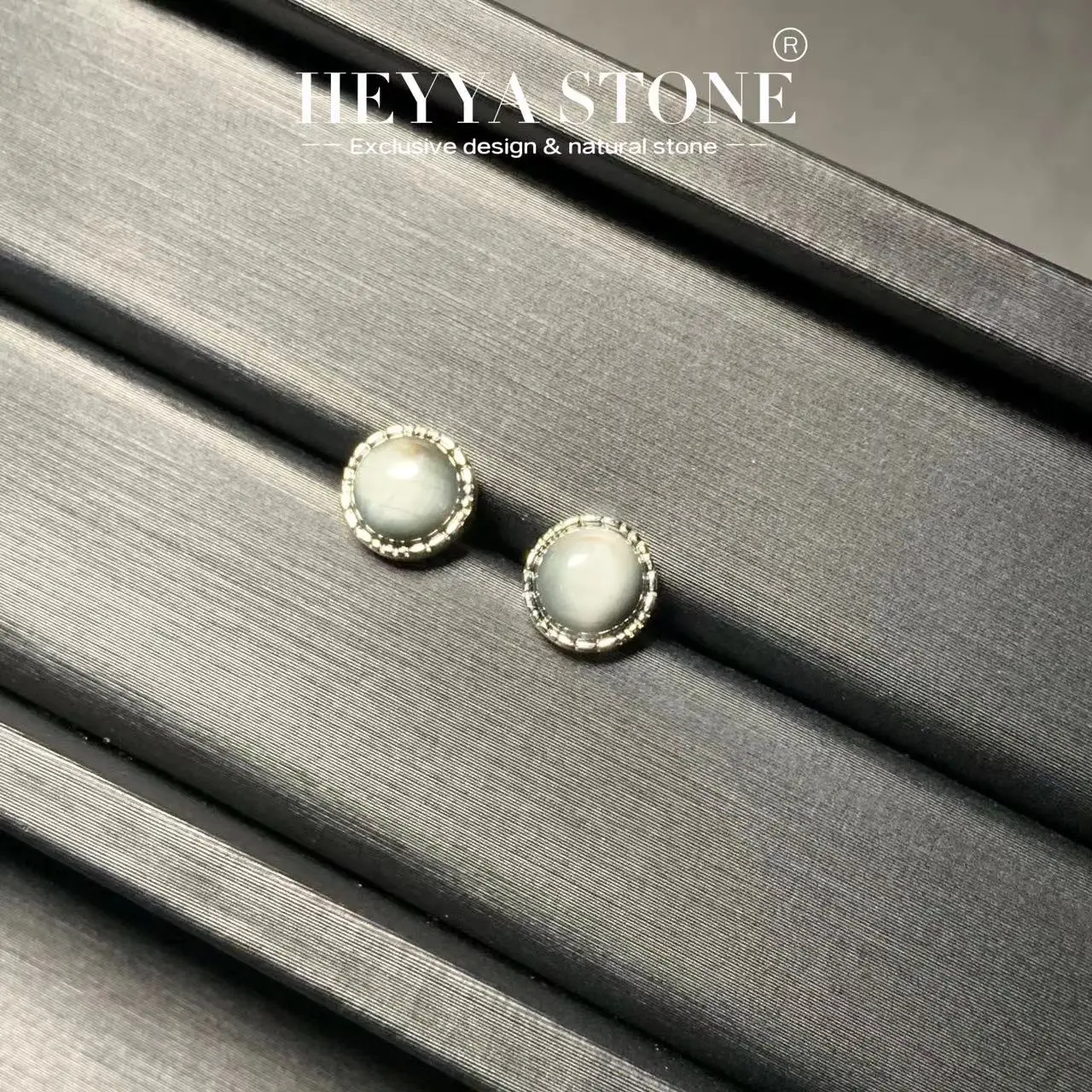 HEYYA STONE 5MM Orecchini a lobo occhio di falco naturale per le donne Orecchini in argento 925 Semplici gioielleria raffinata Pietra preziosa Stile