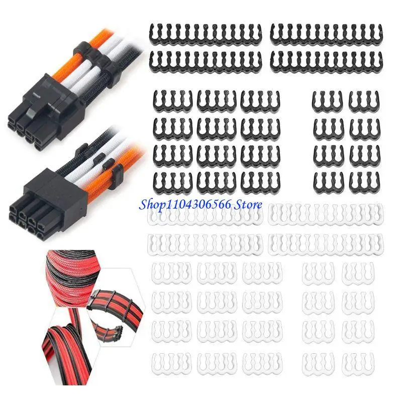 02DD 24 Pieces Set 24-pin x 4, 8-pin x 12, 6-pin x 8 for 3 mm up to 3.4 mm/0.13inch- White, Black