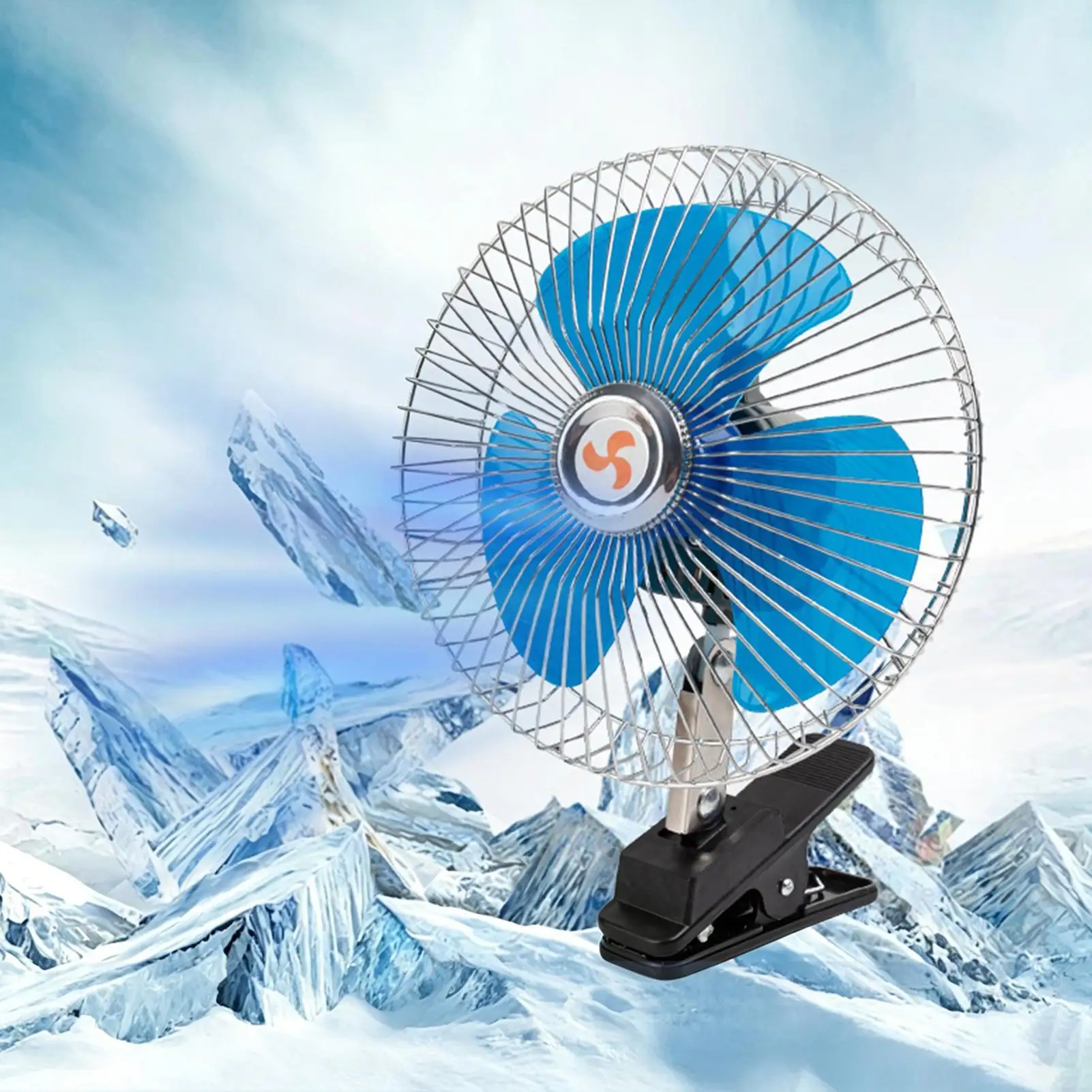 Cooling Fan For Car 24V Auto Oscillation Vehicle Clip Fan Automotive Cooling Gadget For Automotive Truck Sedan SUV RV Camping